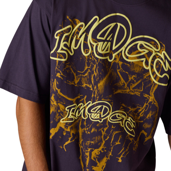 T-SHIRT FOX IMAGE PRINT PLUM OVERSIZED PERFECT