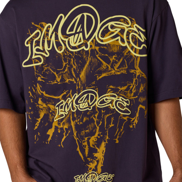 T-SHIRT FOX IMAGE PRINT PLUM OVERSIZED PERFECT