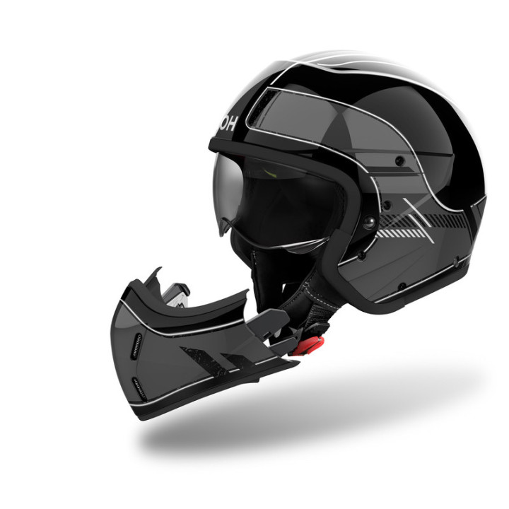 KASK MOTOCYKLOWY AIROH J110 RASTER DARK GREY GLOSS