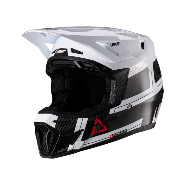 KASK MOTOCYKLOWY Z GOGLAMI LEATT KIT MOTO 9.5 CARBON WHITE S
