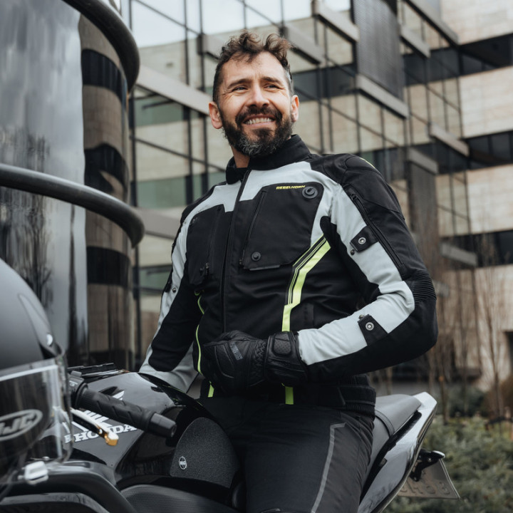 KURTKA MOTOCYKLOWA TEKSTYLNA REBELHORN BORG BLACK