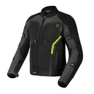 KURTKA MOTOCYKLOWA TEKSTYLNA REBELHORN BORG BLACK DARK GREY FLUO YELLOW S