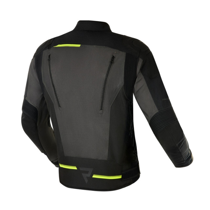 KURTKA MOTOCYKLOWA TEKSTYLNA REBELHORN BORG BLACK DARK GREY FLUO YELLOW S