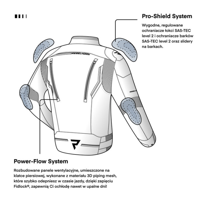 KURTKA MOTOCYKLOWA TEKSTYLNA REBELHORN BORG BLACK DARK GREY FLUO YELLOW S