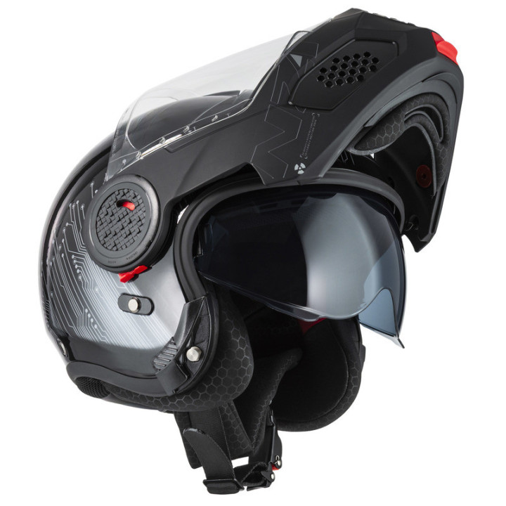 KASK MOTOCYKLOWY NZI MINIMOD DUO META BLACK SILVER