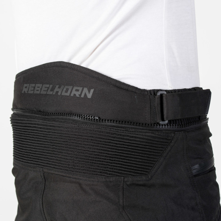 SPODNIE MOTOCYKLOWE TEKSTYLNE REBELHORN BORG BLACK