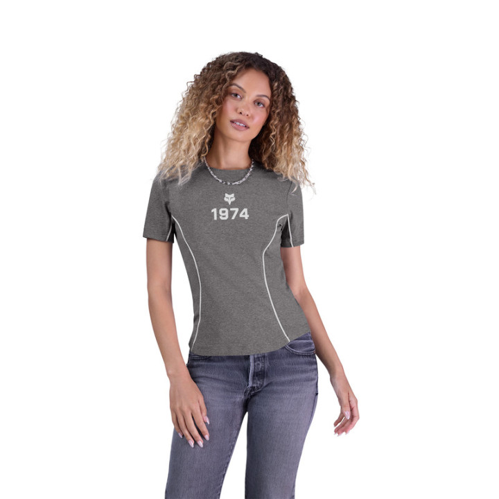 T-SHIRT DAMSKI FOX MOTO-X FITTED HEATHER GRAPHITE