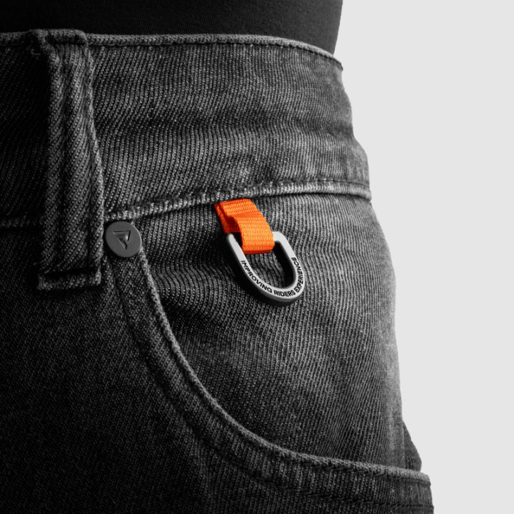 JEANSY MOTOCYKLOWE REBELHORN BRONCO WASHED BLACK MONOLAYER