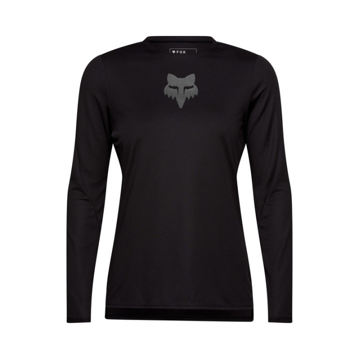 KOSZULKA ROWEROWA Z DŁUGIM RĘKAWEM DAMSKA FOX RANGER HEAD BLACK