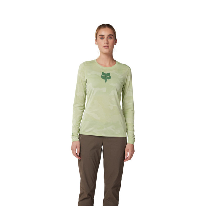 KOSZULKA ROWEROWA Z DŁUGIM RĘKAWEM DAMSKA FOX RANGER TRU DRI CACTUS