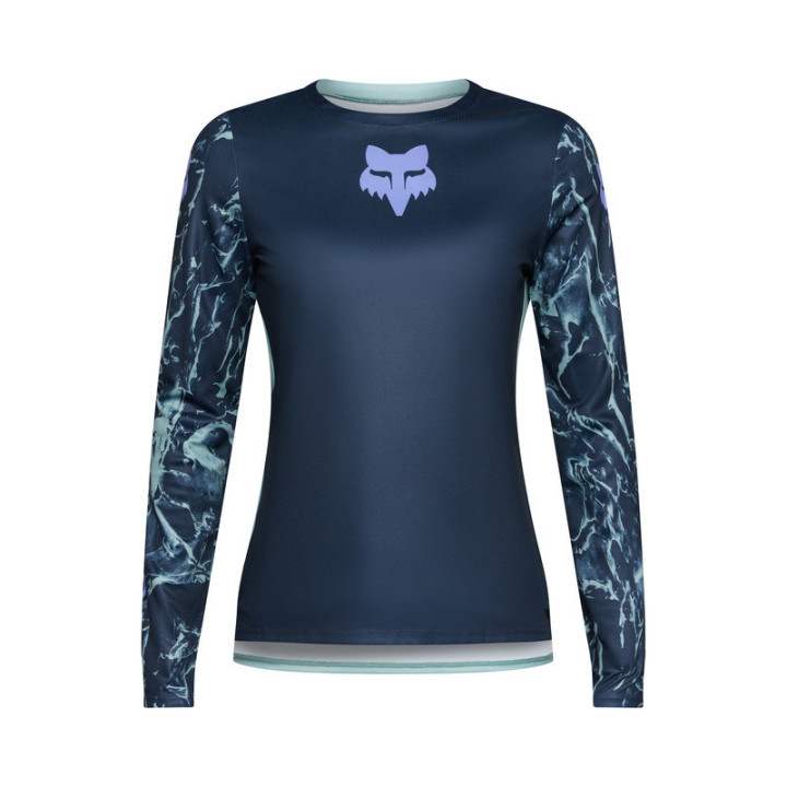 KOSZULKA ROWEROWA Z DŁUGIM RĘKAWEM DAMSKA FOX RANGER IMG PRINT ARCTIC BLUE S