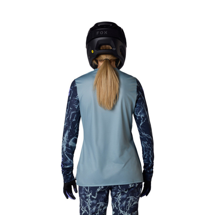 KOSZULKA ROWEROWA Z DŁUGIM RĘKAWEM DAMSKA FOX RANGER IMG PRINT ARCTIC BLUE S