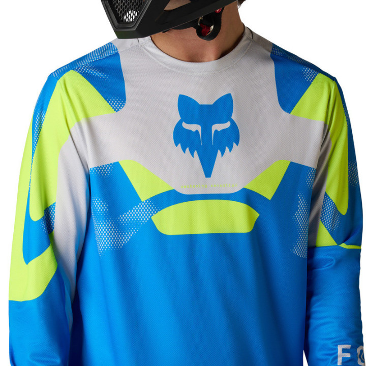 KOSZULKA ROWEROWA Z DŁUGIM RĘKAWEM FOX RANGER TACTILE BLUE JEWEL
