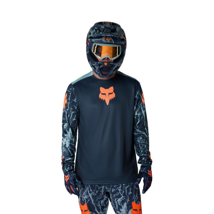 KOSZULKA ROWEROWA Z DŁUGIM RĘKAWEM JUNIOR FOX RANGER IMG PRINT ARCTIC BLUE YS