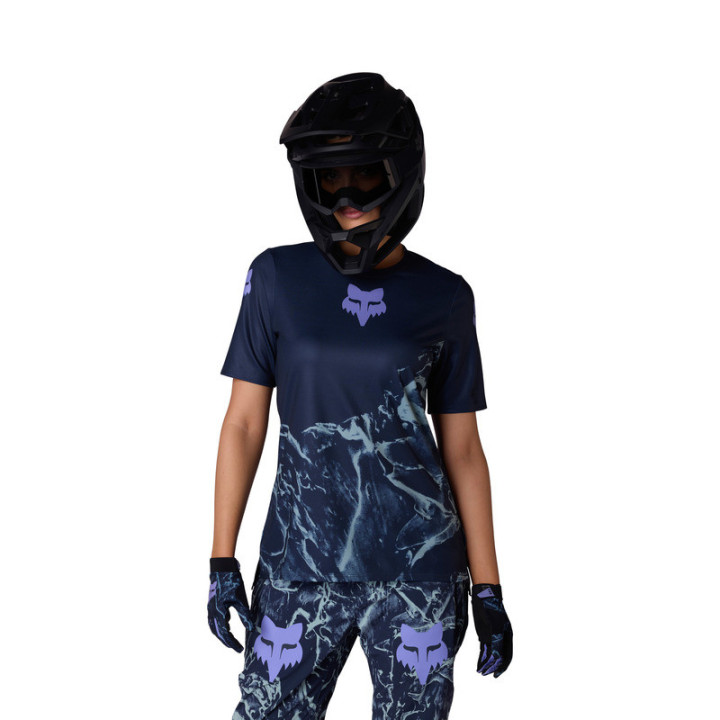 KOSZULKA ROWEROWA DAMSKA FOX RANGER IMG PRINT ARCTIC BLUE