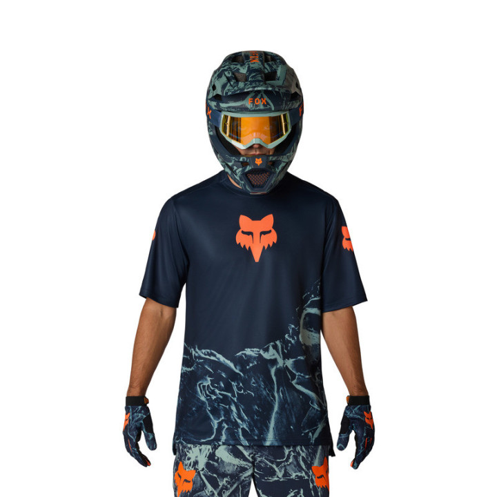KOSZULKA ROWEROWA JUNIOR FOX RANGER IMG PRINT ARCTIC BLUE