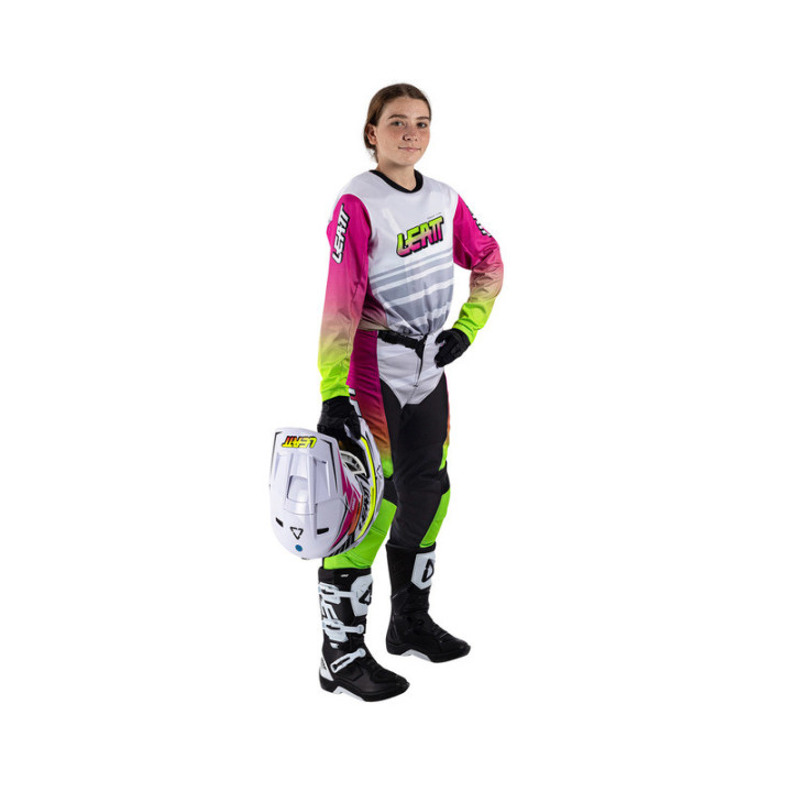 STRÓJ OFFROADOWY BLUZA I SPODNIE JUNIOR LEATT MINI RIDE KIT 3.5 RETRO PINK XXS