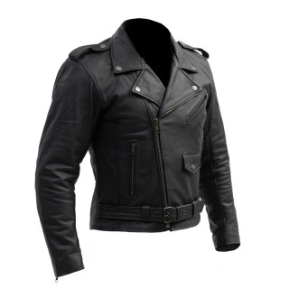 KURTKA MOTOCYKLOWA SKÓRZANA BROGER ROCKER BLACK