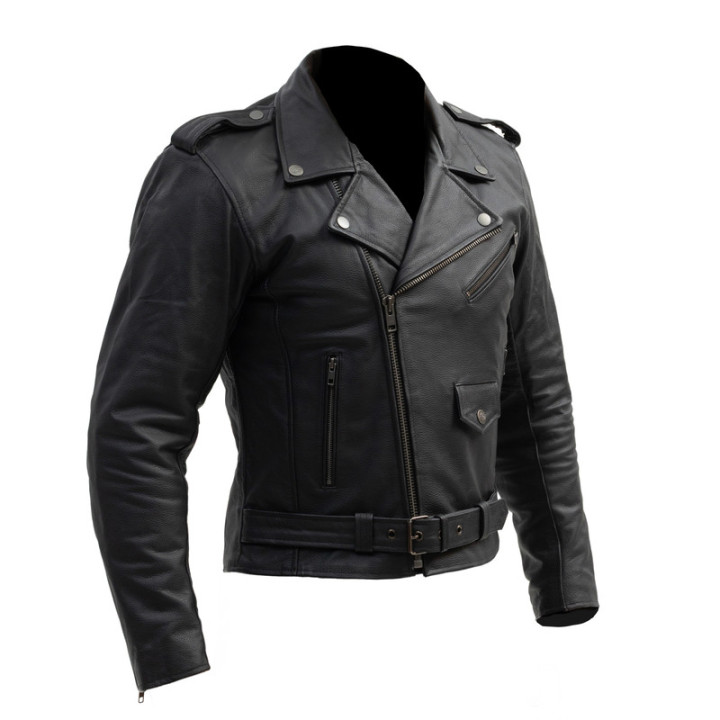 KURTKA MOTOCYKLOWA SKÓRZANA BROGER ROCKER BLACK