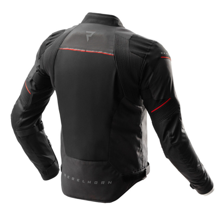 KURTKA MOTOCYKLOWA TEKSTYLNA REBELHORN SWIFT BLACK DARK GREY RED