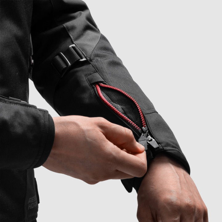 KURTKA MOTOCYKLOWA TEKSTYLNA REBELHORN SWIFT BLACK DARK GREY RED