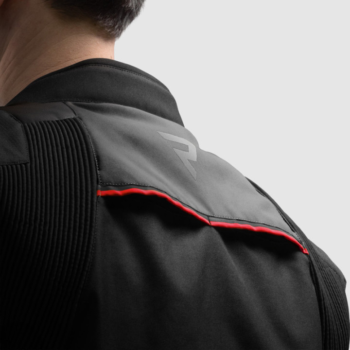 KURTKA MOTOCYKLOWA TEKSTYLNA REBELHORN SWIFT BLACK DARK GREY RED
