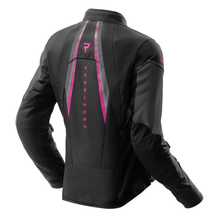 KURTKA MOTOCYKLOWA TEKSTYLNA DAMSKA REBELHORN SWIFT BLACK DARK GREY PINK