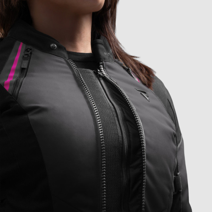 KURTKA MOTOCYKLOWA TEKSTYLNA DAMSKA REBELHORN SWIFT BLACK DARK GREY PINK