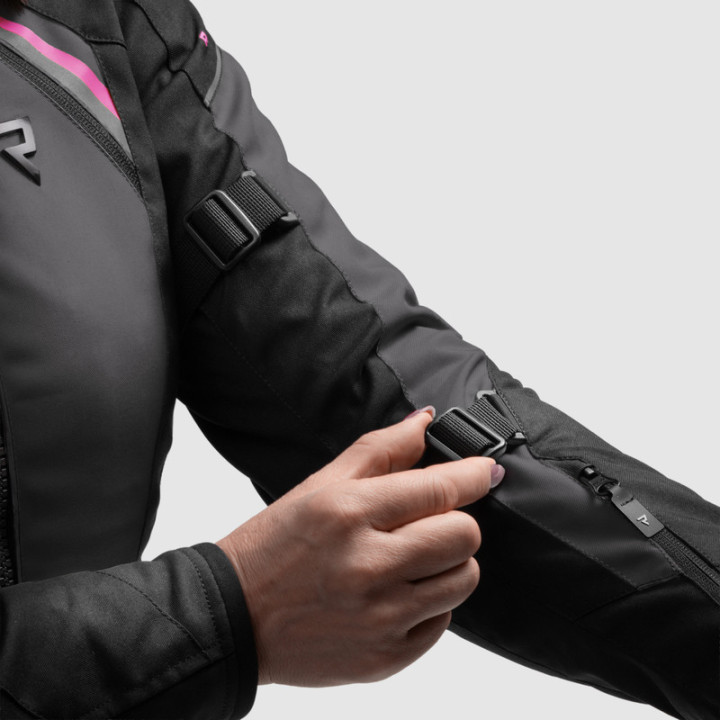 KURTKA MOTOCYKLOWA TEKSTYLNA DAMSKA REBELHORN SWIFT BLACK DARK GREY PINK