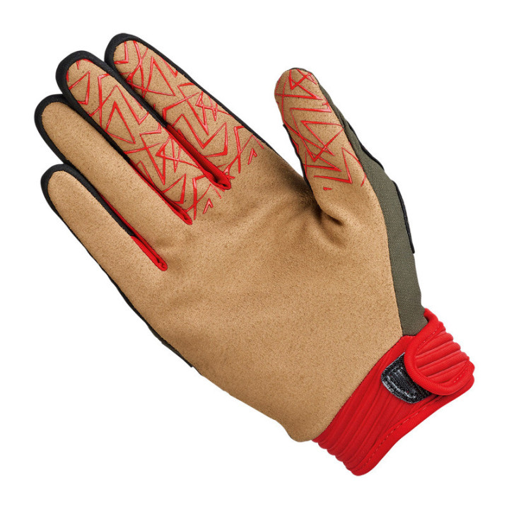 RĘKAWICE MOTOCYKLOWE HELD TACTURA MILITARY GREEN RED