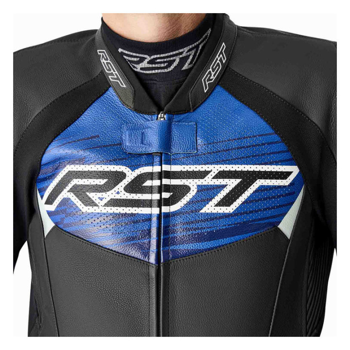 KURTKA MOTOCYKLOWA SKÓRZANA RST TRACTECH EVO D3O BLACK BLUE