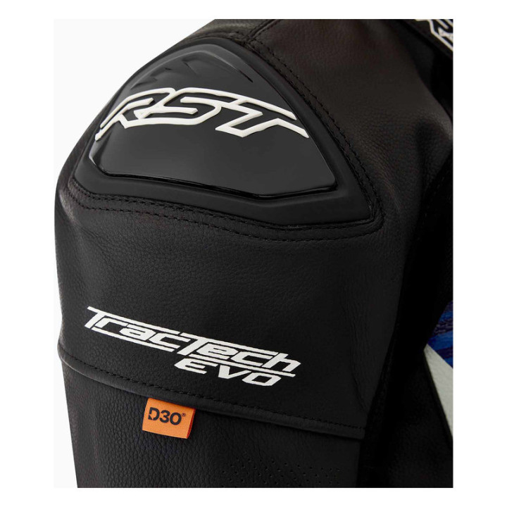 KURTKA MOTOCYKLOWA SKÓRZANA RST TRACTECH EVO D3O BLACK BLUE