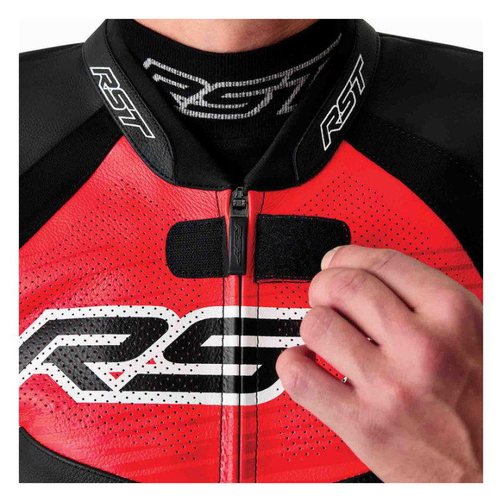 KURTKA MOTOCYKLOWA SKÓRZANA RST TRACTECH EVO D3O BLACK FLUO RED