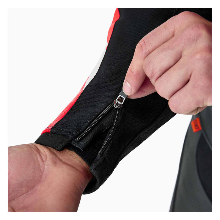 KURTKA MOTOCYKLOWA SKÓRZANA RST TRACTECH EVO D3O BLACK FLUO RED