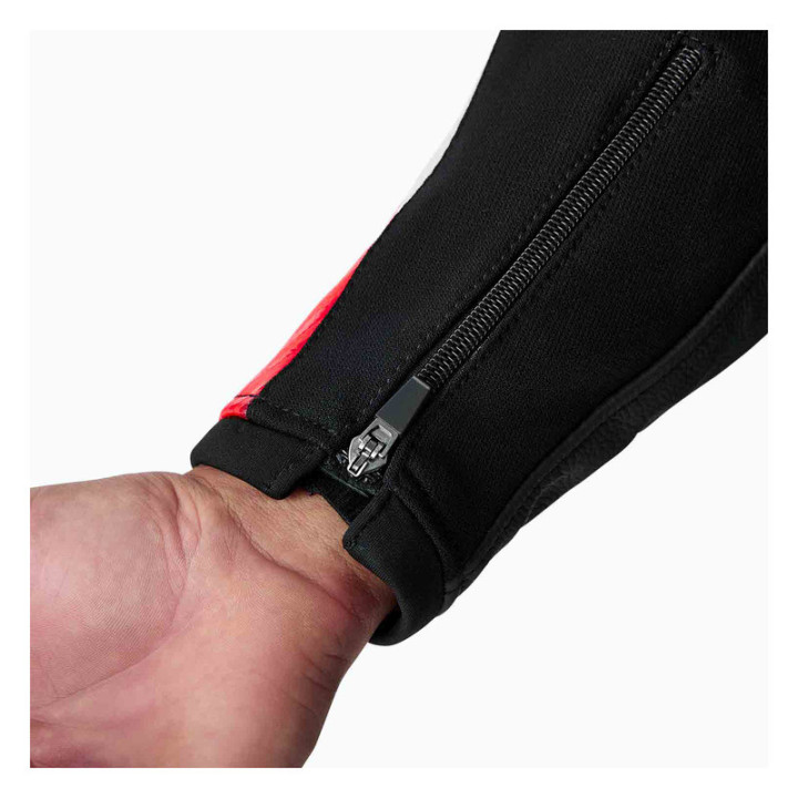 KURTKA MOTOCYKLOWA SKÓRZANA RST TRACTECH EVO D3O BLACK FLUO RED
