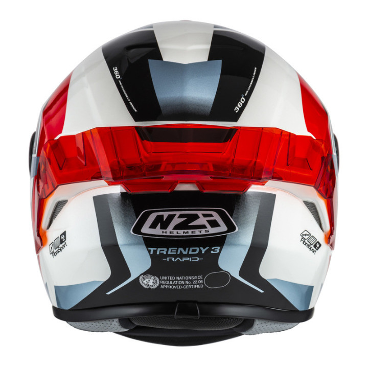 KASK MOTOCYKLOWY NZI TRENDY STREAM RAPID WHITE RED BLUE RED S