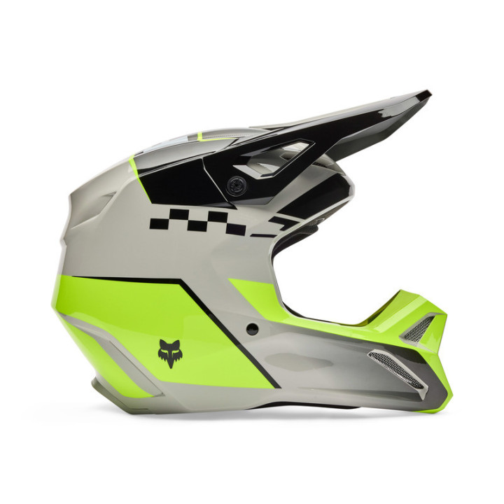 KASK MOTOCYKLOWY JUNIOR FOX V1 COLLECT GREY YELLOW