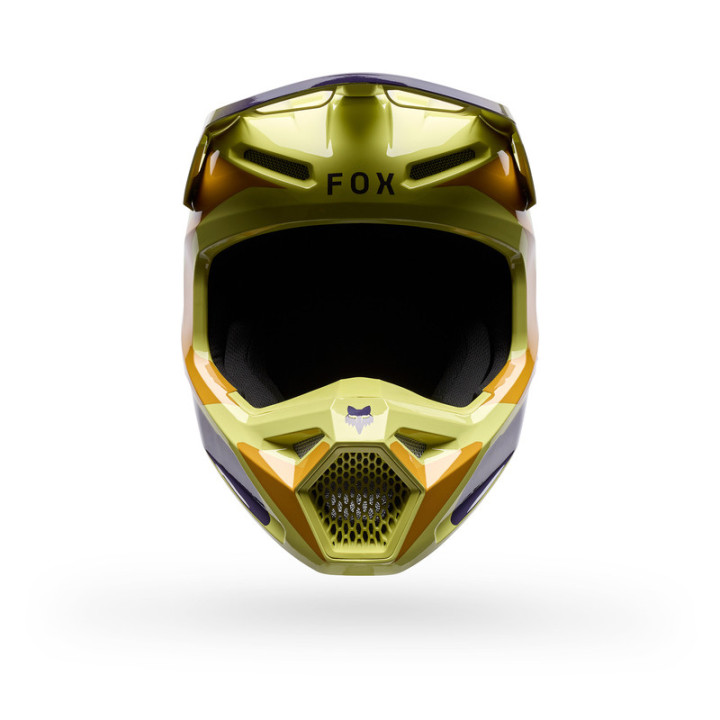 KASK MOTOCYKLOWY FOX V1 IMAGE PRINT PURPLE YELLOW