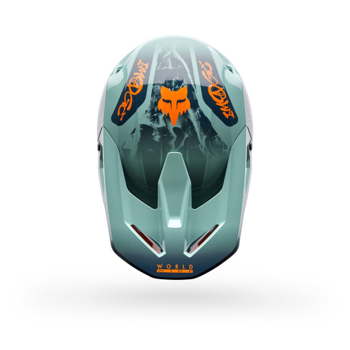 KASK MOTOCYKLOWY FOX V1 IMAGE PRINT ARCTIC BLUE
