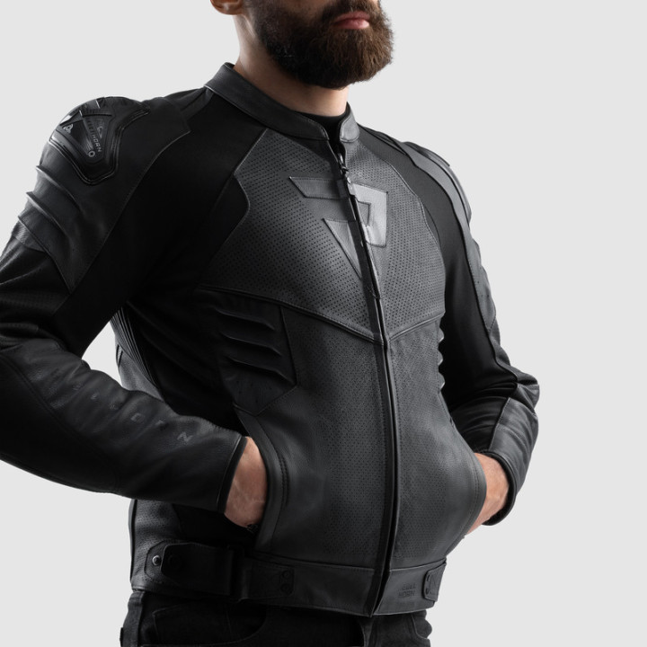 KURTKA MOTOCYKLOWA SKÓRZANA REBELHORN VANDAL 2 BLACK