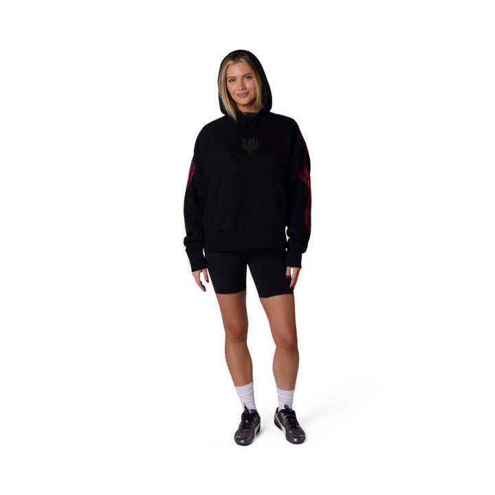 BLUZA Z KAPTUREM DAMSKA FOX VISION OVERSIZED FLEECE PO BLACK M