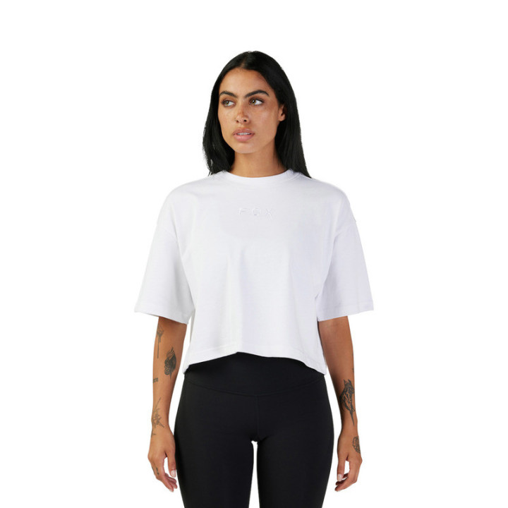 T-SHIRT DAMSKI FOX WORDMARK OS CROP WHITE L