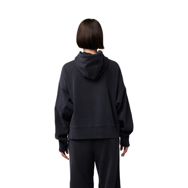 BLUZA Z KAPTUREM DAMSKA FOX WORDMARK OVERSIZED BLACK
