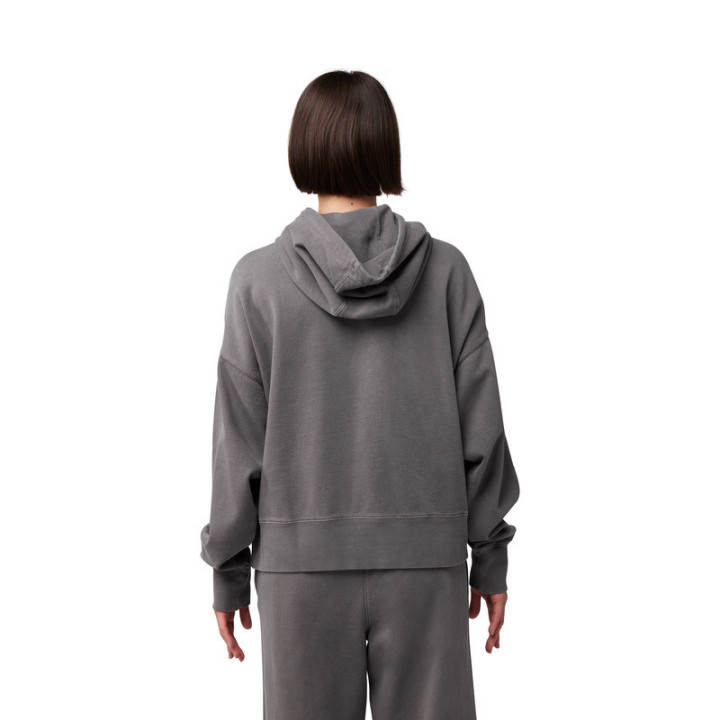 BLUZA Z KAPTUREM DAMSKA FOX WORDMARK OVERSIZED PEWTER