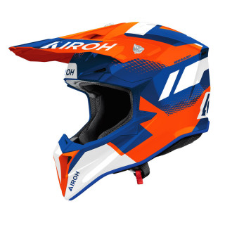 KASK MOTOCYKLOWY AIROH WRAAAP VISION ORANGE BLUE GLOSS