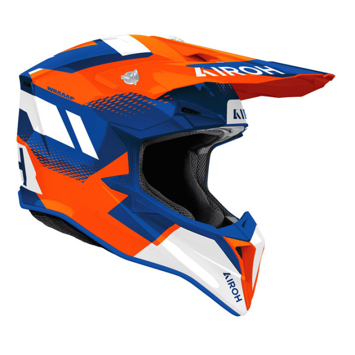 KASK MOTOCYKLOWY AIROH WRAAAP VISION ORANGE BLUE GLOSS
