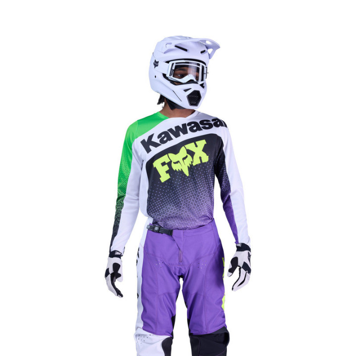 BLUZA MOTOCYKLOWA FOX 180 KAWASAKI PURPLE WHITE M
