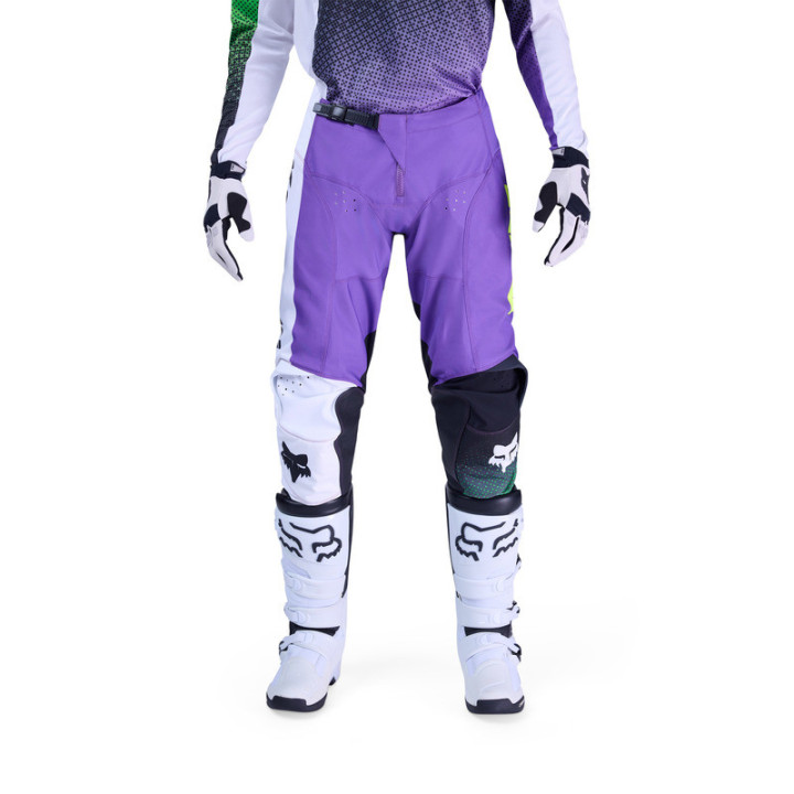 SPODNIE MOTOCYKLOWE FOX 180 KAWASAKI PURPLE WHITE