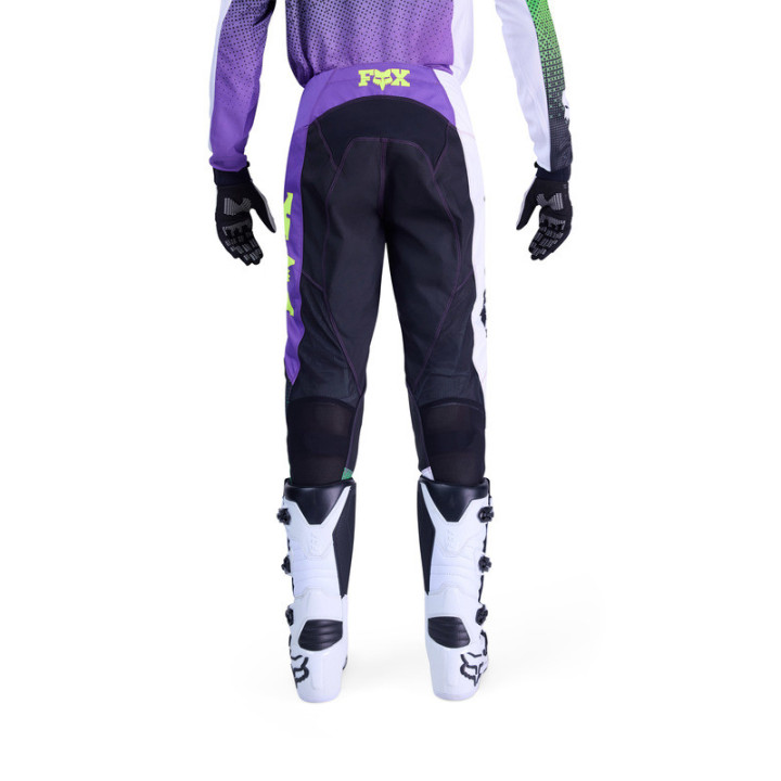 SPODNIE MOTOCYKLOWE FOX 180 KAWASAKI PURPLE WHITE