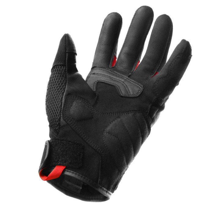 RĘKAWICE MOTOCYKLOWE DAMSKIE REBELHORN CORE BLACK RED